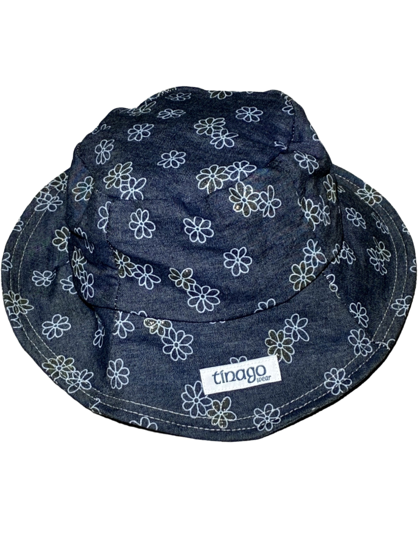 Hut mit Blumenmotiv in blau / Gr. 49-51