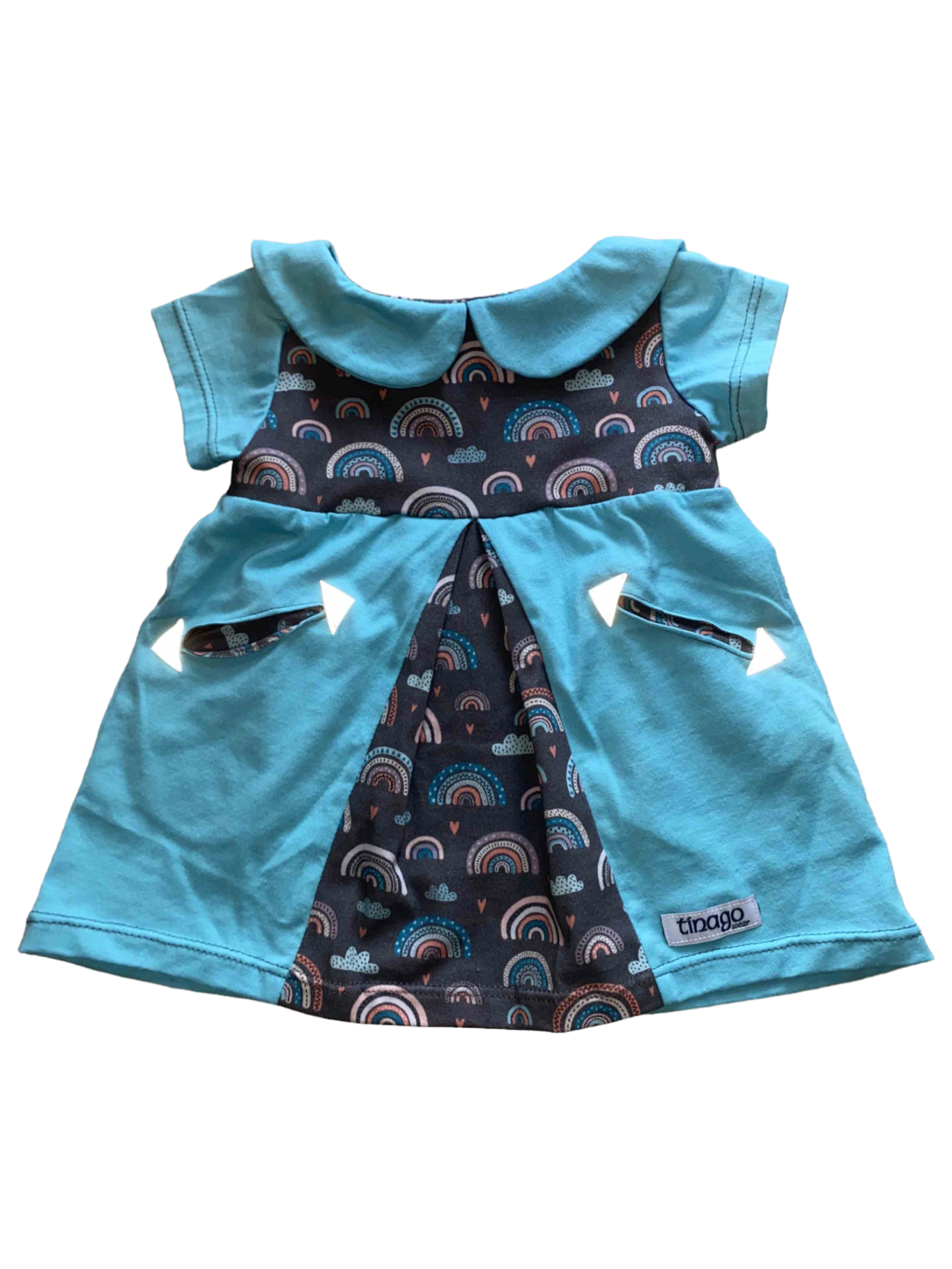 Jerseykleid türkis Regenbogen Gr. 68