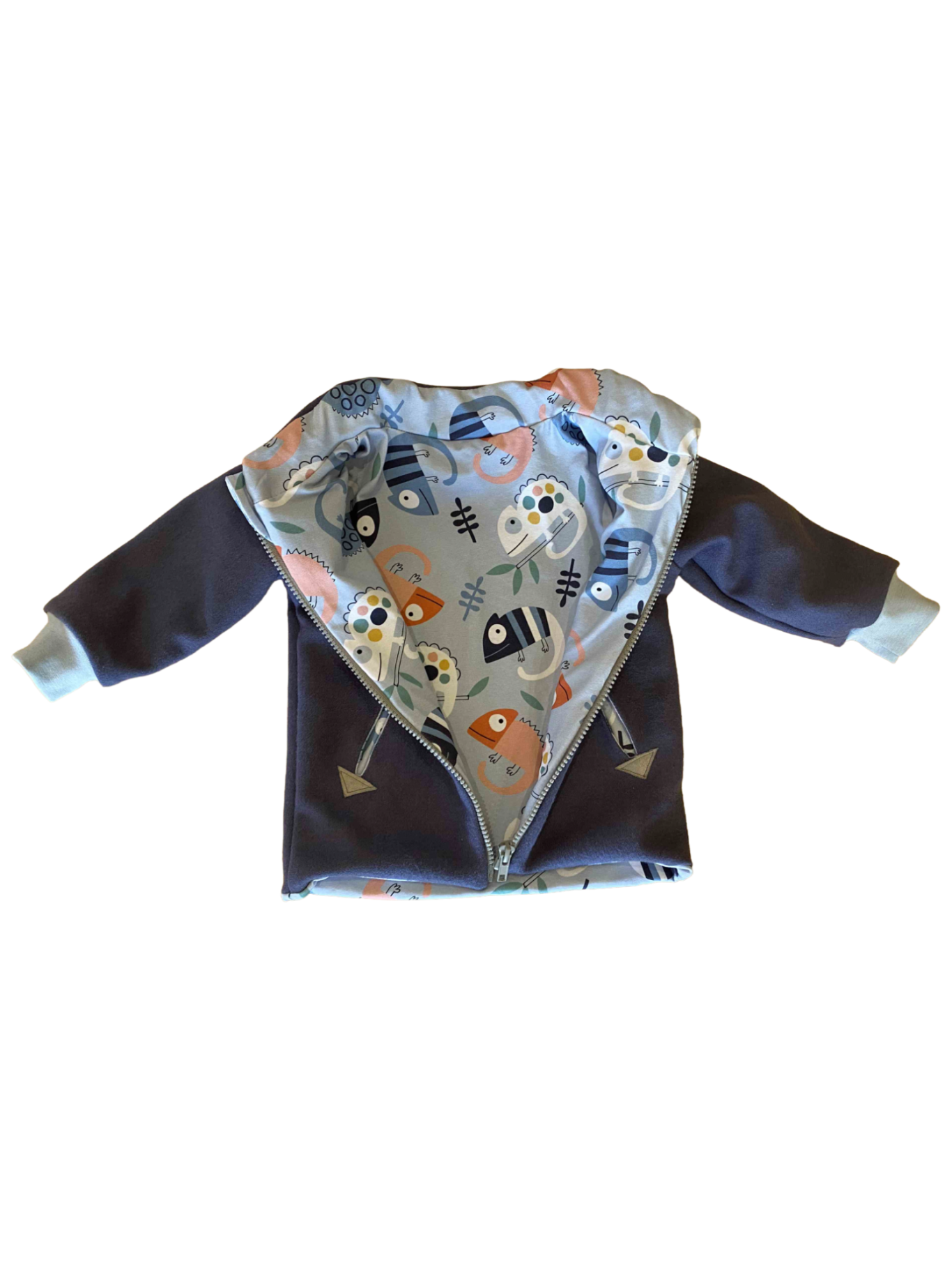 Wolljacke mit Chamäleon