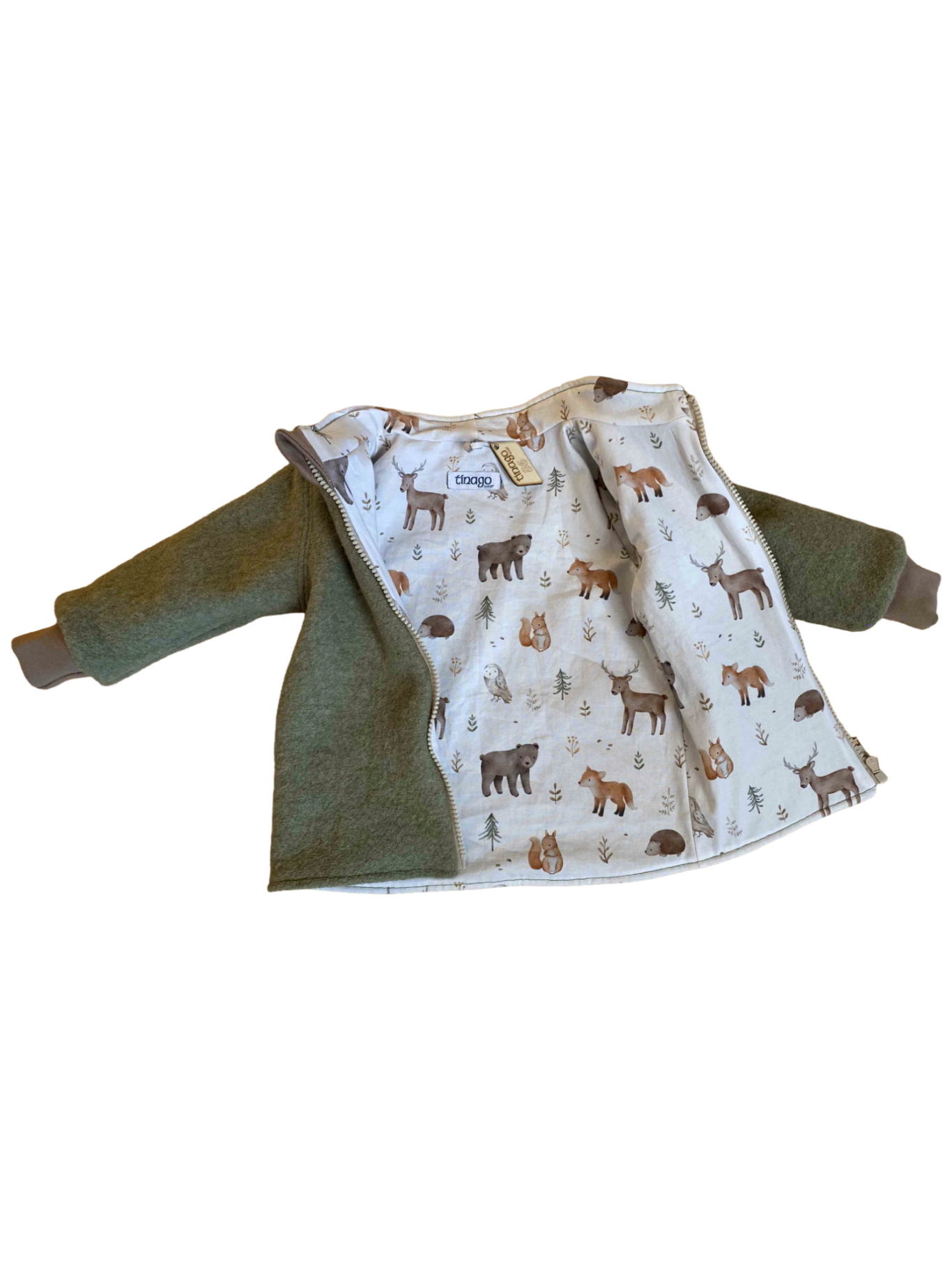 Walkjacke mit Waldtieren / personalisiert