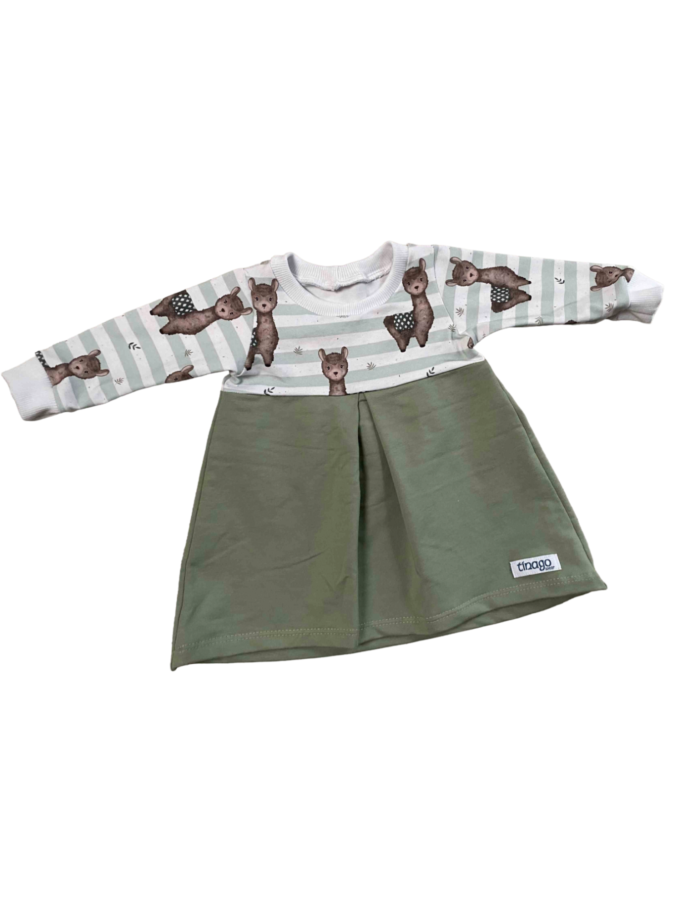 Jerseykleid grün Lamas Gr. 68