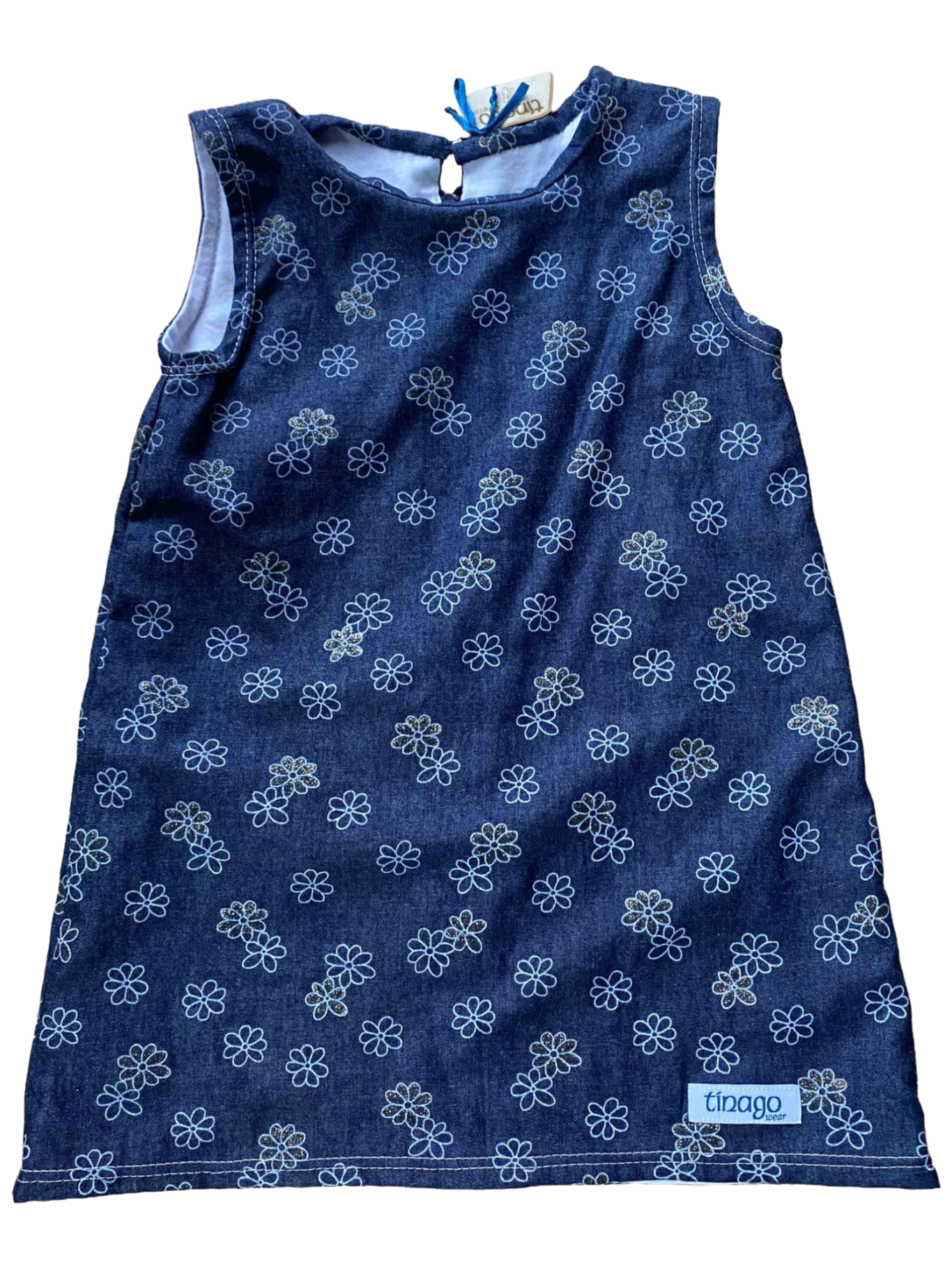 Jeanskleid Blumen Gr. 74